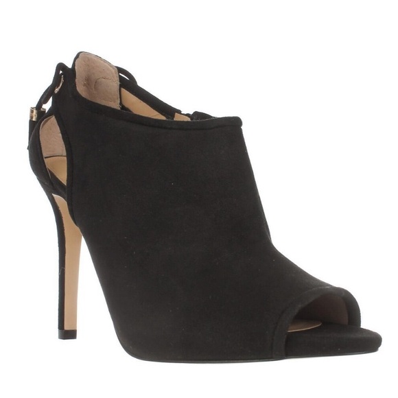 Michael Kors Suede Jennings Peep toe Bootie Heels - Picture 1 of 6